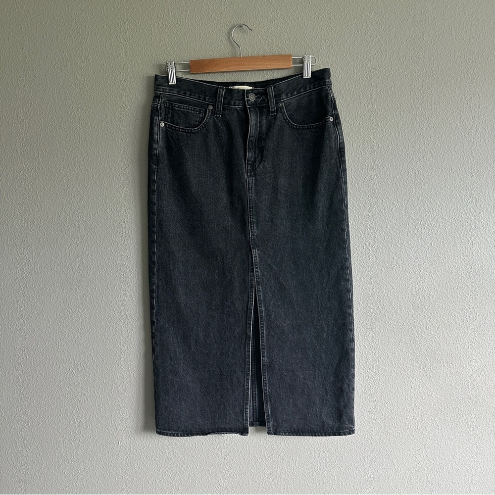 Madewell Black Denim Maxi Skirt